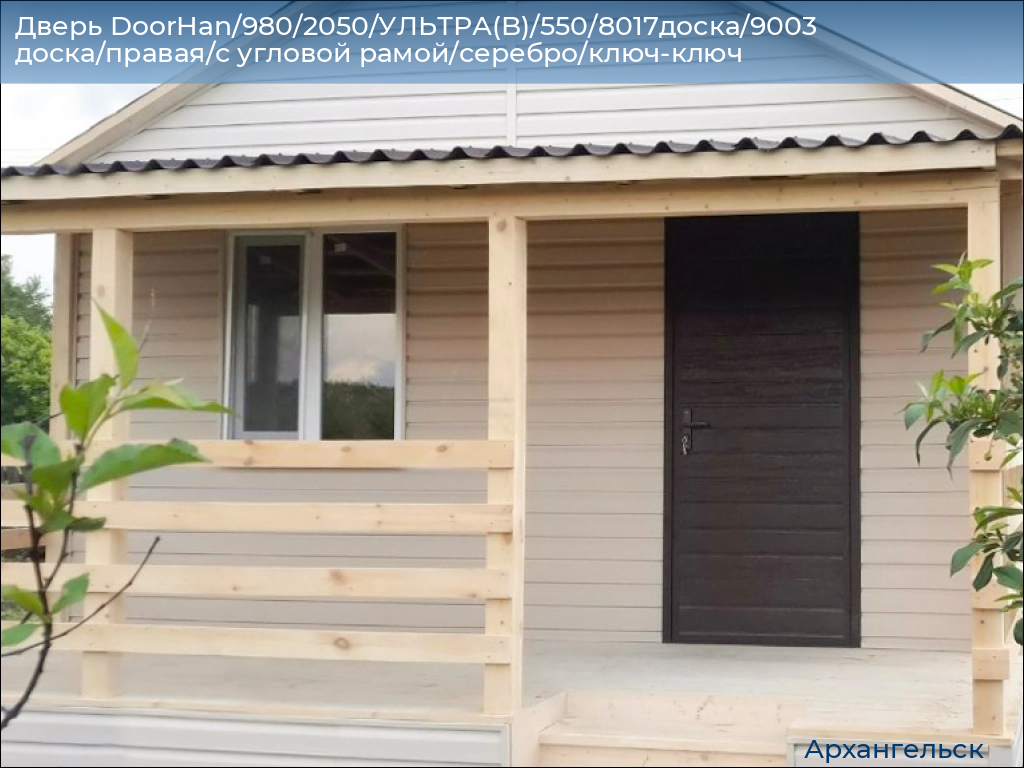 Дверь DoorHan/980/2050/УЛЬТРА(B)/550/8017доска/9003 доска/правая/с угловой рамой/серебро/ключ-ключ, arhangelsk.doorhan.ru
